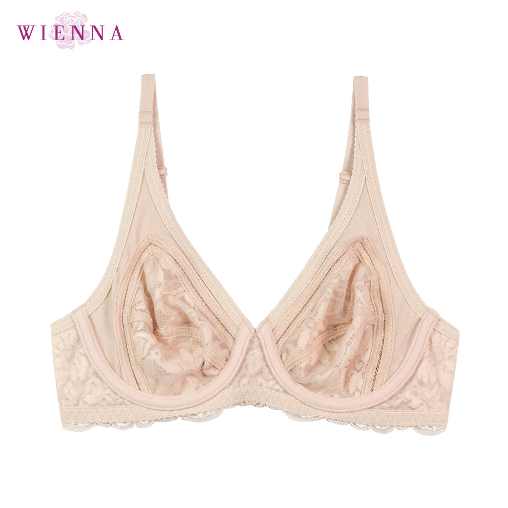 WIENNA CLASSY LACE เสื้อในมีโครง ลายลูกไม้ สีดำ สีเนื้อ รุ่น DB23548
