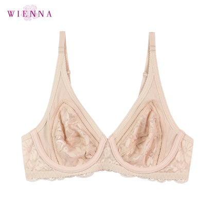WIENNA CLASSY LACE เสื้อในมีโครง ลายลูกไม้ สีดำ สีเนื้อ รุ่น DB23548