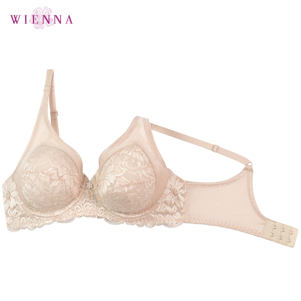 WIENNA CLASSY LACE เสื้อในมีโครง ลายลูกไม้ สีดำ สีเนื้อ รุ่น DB23548