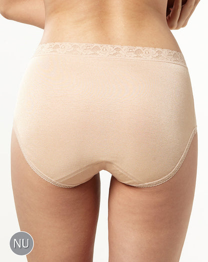 WIENNA PANTIES SPANDEX กางเกงชั้นใน แบบเต็มตัว ขอบลูกไม้ สีชมพู สีดำ สีเนื้อ รุ่น DU14153