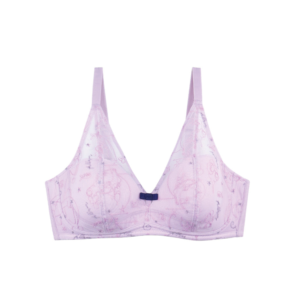 FULL MOON BRA TO THE MOON เสื้อในไร้โครง แต่งลูกไม้ (สาวคัพใหญ่) สีน้ำเงิน สีม่วง รุ่น NB45100