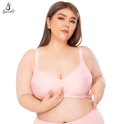 SGARLET PLUSSIZE เสื้อชั้นในไร้โครง เต้าตัดต่อ ลายลูกไม้ รุ่น MB1520