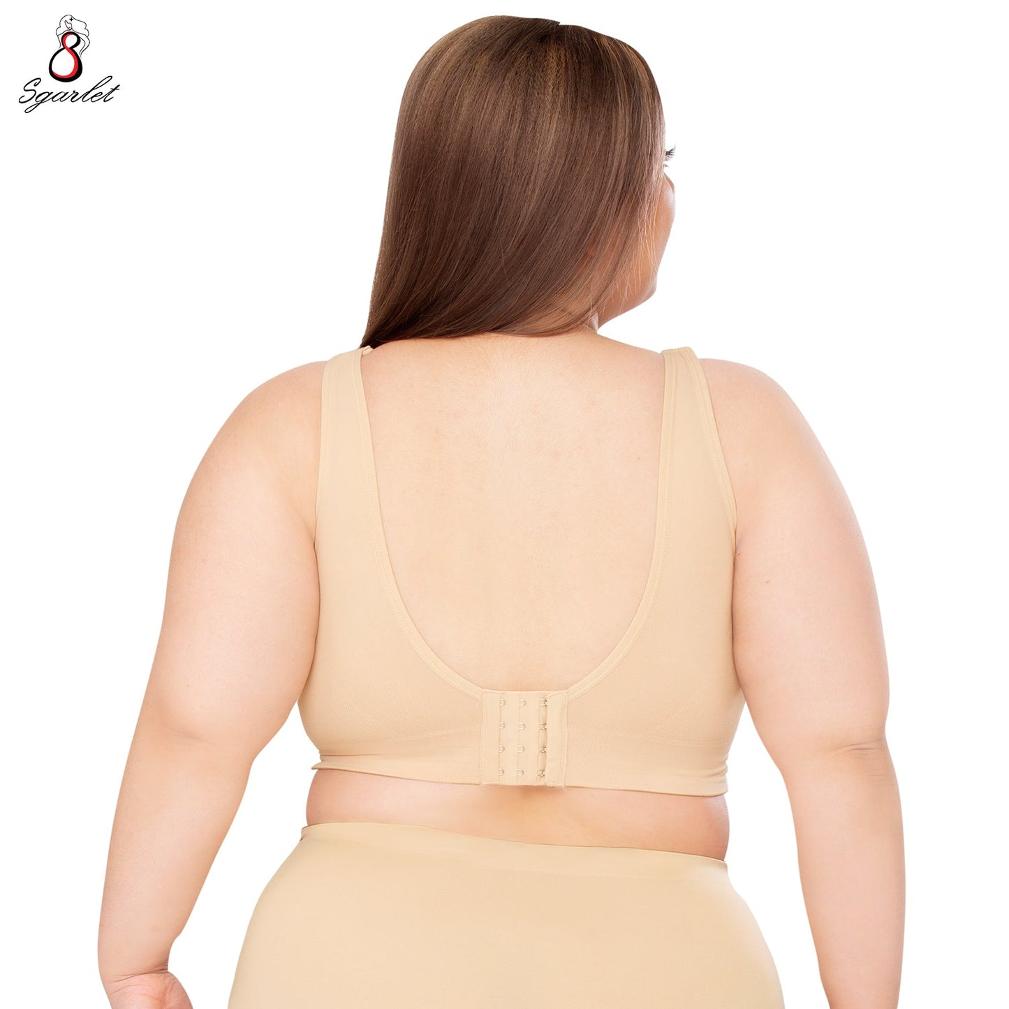 SGARLET PLUSSIZE Charlotte silky bra เสื้อในไร้โครง สาวอวบ free size สีเนื้อ รุ่น MB1521