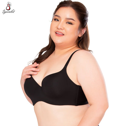 SGARLET PLUSSIZE เสื้อในมีโครง สาวอวบ เต้าเรียบ สีดำ สีเนื้อ รุ่น MB1757