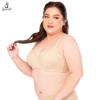 SGARLET PLUSSIZE เสื้อในมีโครง สาวอวบ เต้าเรียบ สีดำ สีเนื้อ รุ่น MB1757