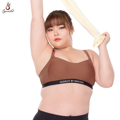 SGARLET PLUSSIZE Active bra เสื้อในไร้โครง สาวอวบ ตัวเรียบ สีดำ สีชาเย็น รุ่น MB1508