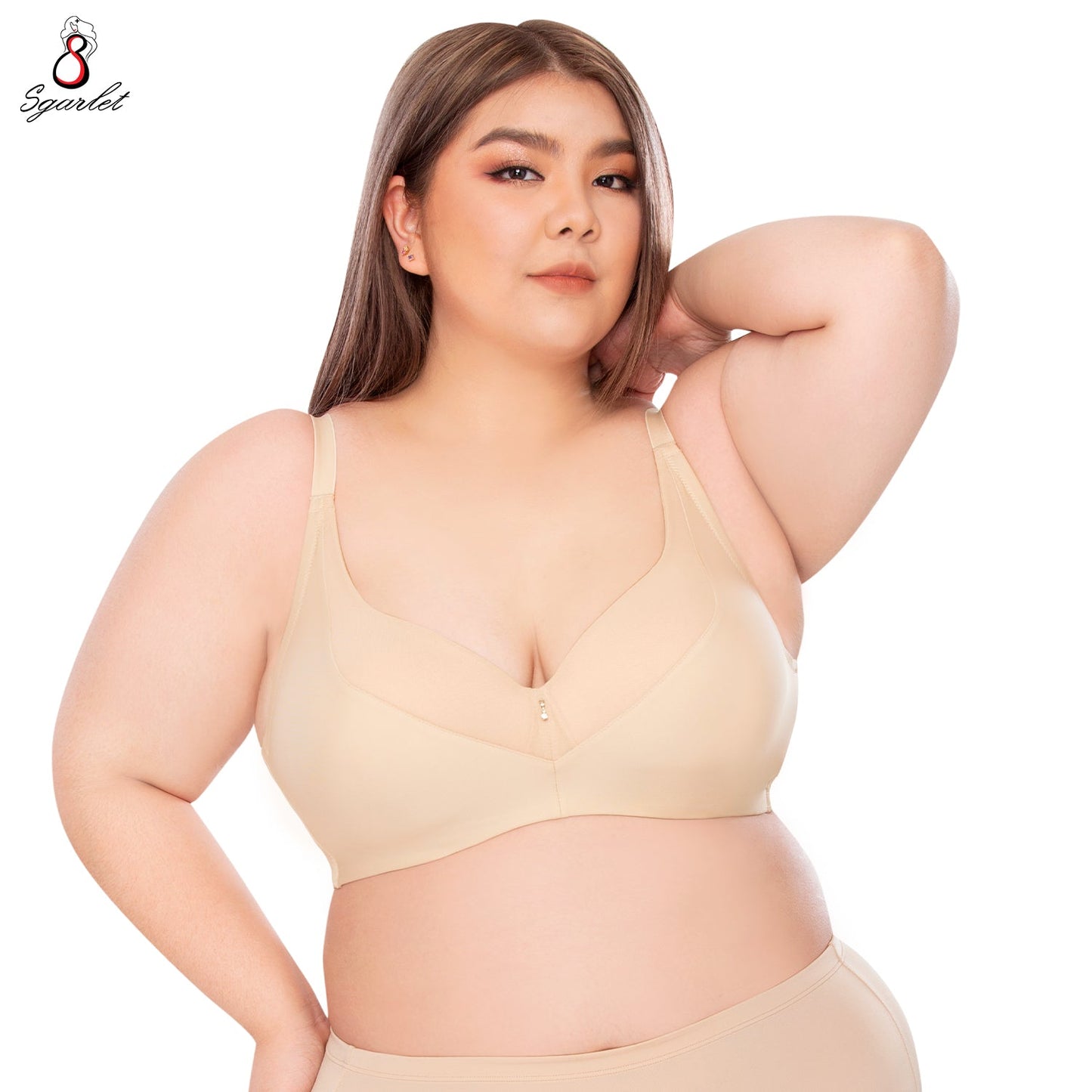 SGARLET PLUSSIZE เสื้อในไร้โครง สาวอวบ ตัวเรียบ สีเนื้อ สีดำ สีโอลด์โรส รุ่น MB1519