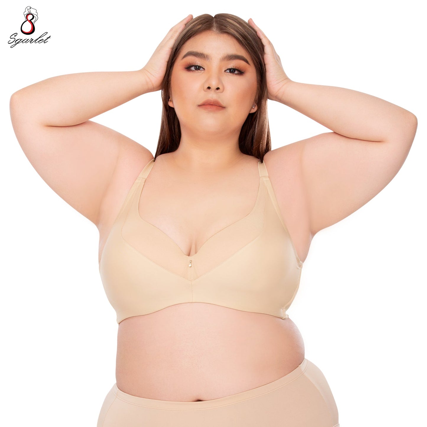 SGARLET PLUSSIZE เสื้อในไร้โครง สาวอวบ ตัวเรียบ สีเนื้อ สีดำ สีโอลด์โรส รุ่น MB1519