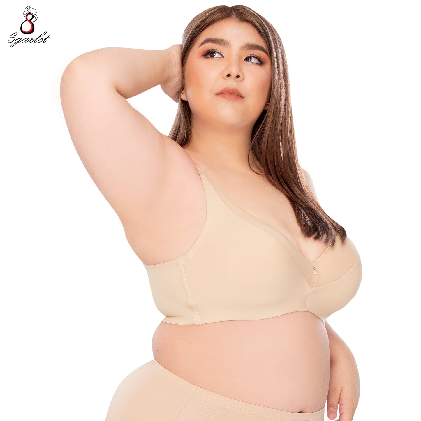 SGARLET PLUSSIZE เสื้อในไร้โครง สาวอวบ ตัวเรียบ สีเนื้อ สีดำ สีโอลด์โรส รุ่น MB1519