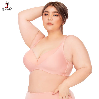 SGARLET PLUSSIZE เสื้อในไร้โครง สาวอวบ ตัวเรียบ สีเนื้อ สีดำ สีโอลด์โรส รุ่น MB1519