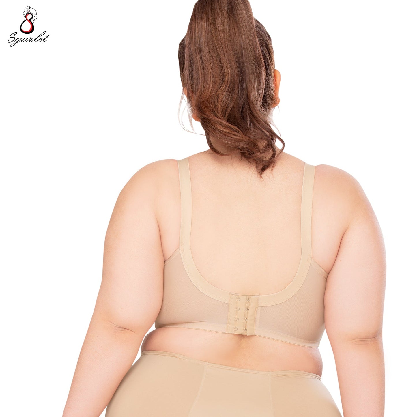 SGARLET PLUSSIZE Full coverage bra เสื้อในมีโครง สาวอวบ ตัวเรียบ สีเนื้อ สีดำ รุ่น MB1709