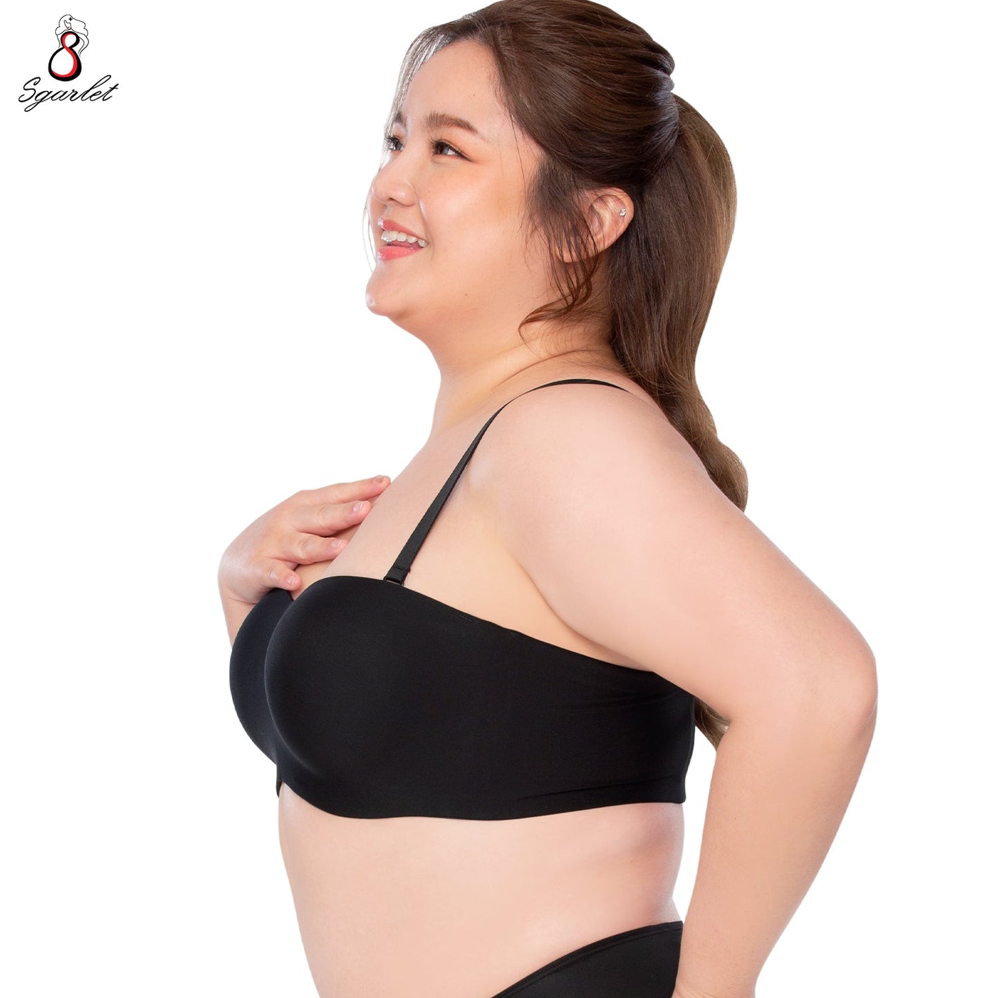 SGARLET PLUSSIZE Locking bra เสื้อในมีโครง สาวอวบ เกาะอกถอดสายได้ สีเนื้อ สีดำ รุ่น MB1728