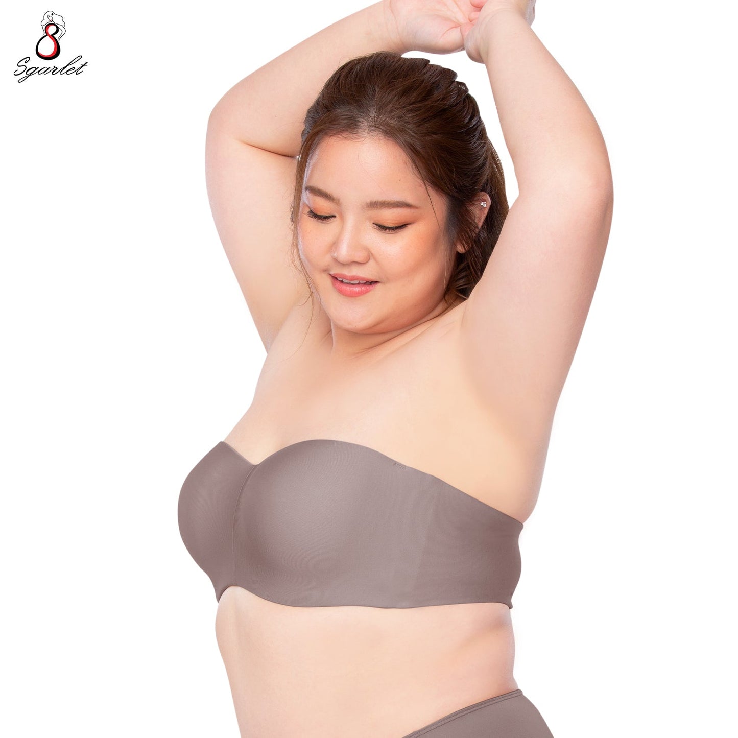 SGARLET PLUSSIZE Locking bra เสื้อในมีโครง สาวอวบ เกาะอกถอดสายได้ สีกะปิ สีช็อกโกแลต สีโอลด์โรส รุ่น MB1728