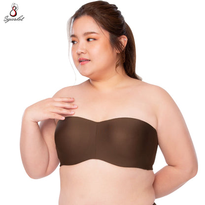 SGARLET PLUSSIZE Locking bra เสื้อในมีโครง สาวอวบ เกาะอกถอดสายได้ สีกะปิ สีช็อกโกแลต สีโอลด์โรส รุ่น MB1728