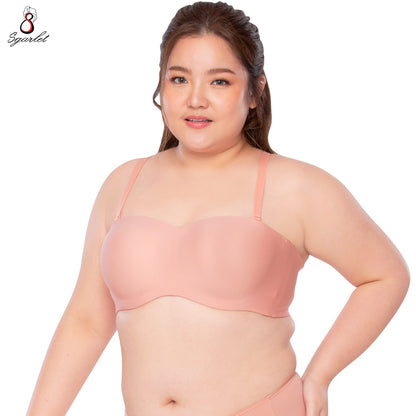 SGARLET PLUSSIZE Locking bra เสื้อในมีโครง สาวอวบ เกาะอกถอดสายได้ สีกะปิ สีช็อกโกแลต สีโอลด์โรส รุ่น MB1728