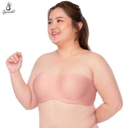 SGARLET PLUSSIZE Locking bra เสื้อในมีโครง สาวอวบ เกาะอกถอดสายได้ สีกะปิ สีช็อกโกแลต สีโอลด์โรส รุ่น MB1728