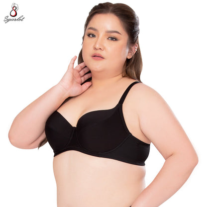 SGARLET PLUSSIZE Smooth bra เสื้อในมีโครง สาวอวบ เต้าเรียบ สีดำ สีเนื้อ รุ่น MB1736