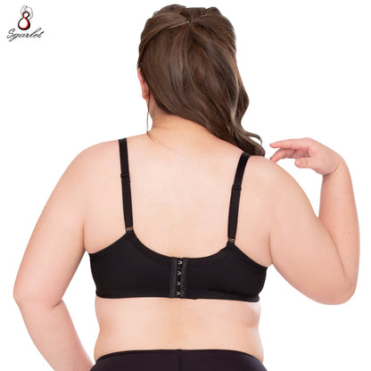 SGARLET PLUSSIZE Smooth bra เสื้อในมีโครง สาวอวบ เต้าเรียบ สีดำ สีเนื้อ รุ่น MB1736