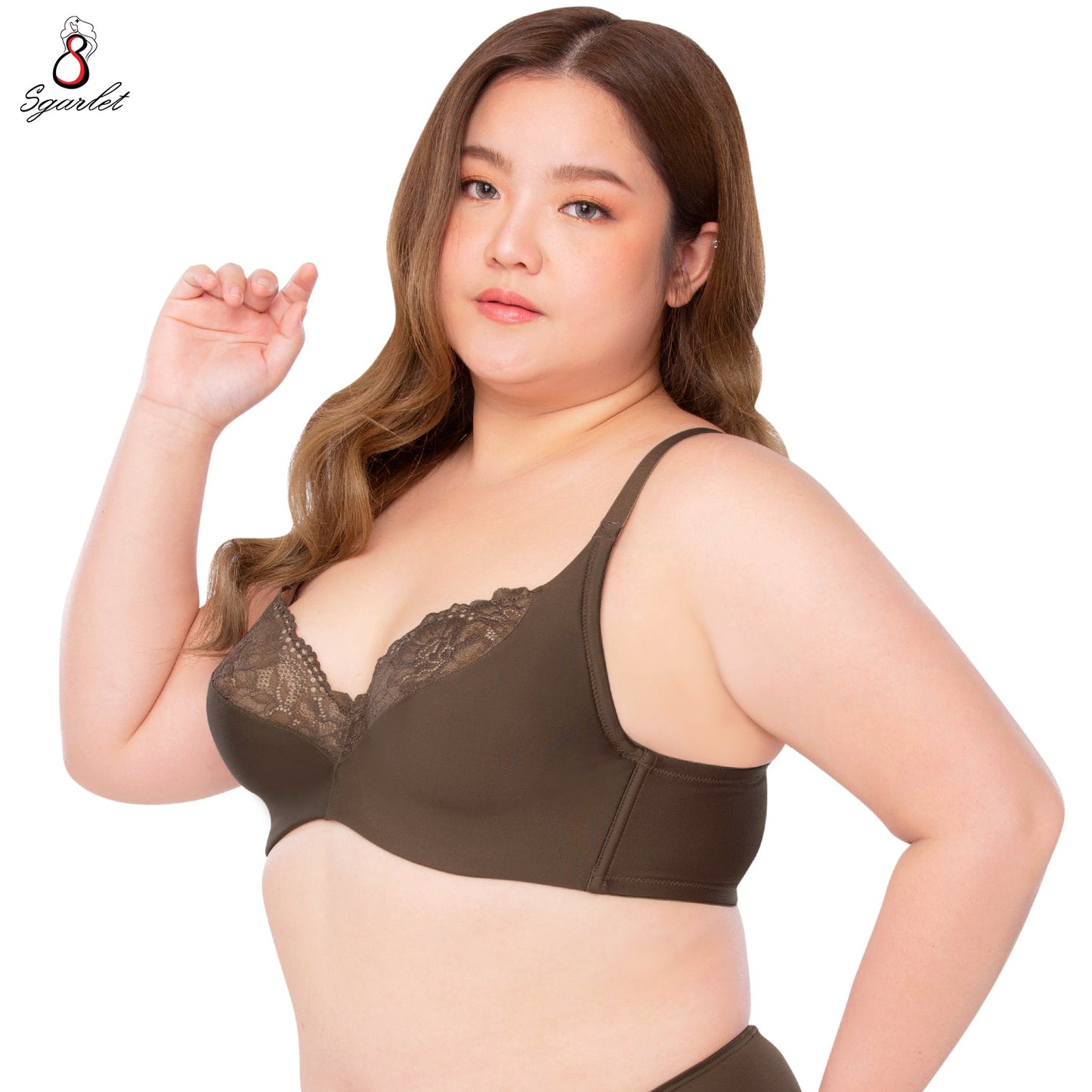 SGARLET PLUSSIZE Lace bra เสื้อชั้นในมีโครง แต่งลูกไม้ รุ่น MB1744