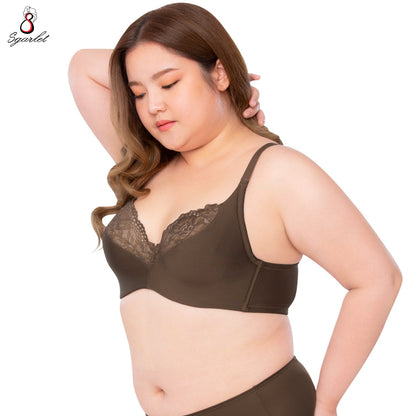 SGARLET PLUSSIZE Lace bra เสื้อชั้นในมีโครง แต่งลูกไม้ รุ่น MB1744