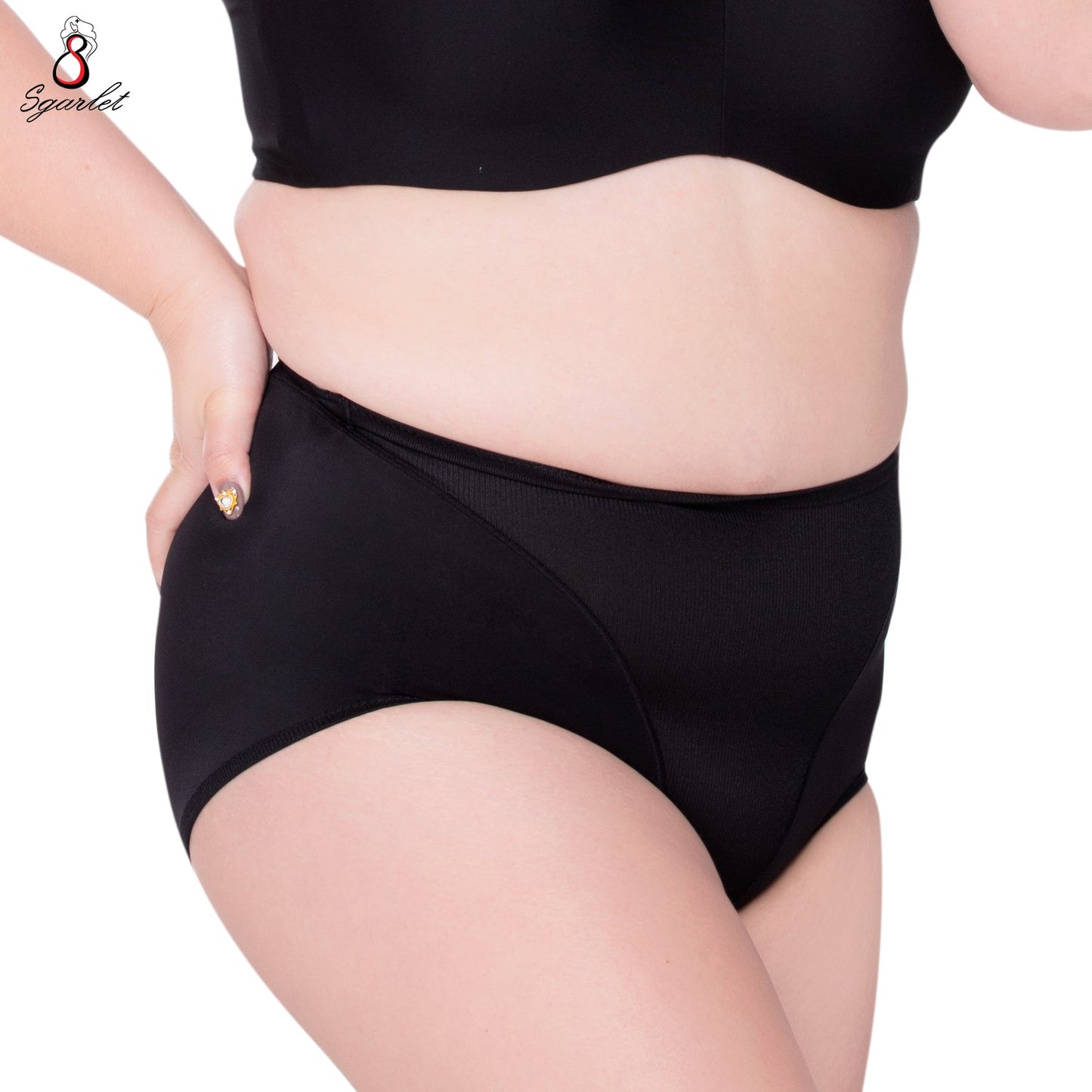 SGARLET PLUSSIZE Hip panties กางเกงใน สาวอวบ กระชับหน้าท้อง สีเบจ สีดำ รุ่น MB3000