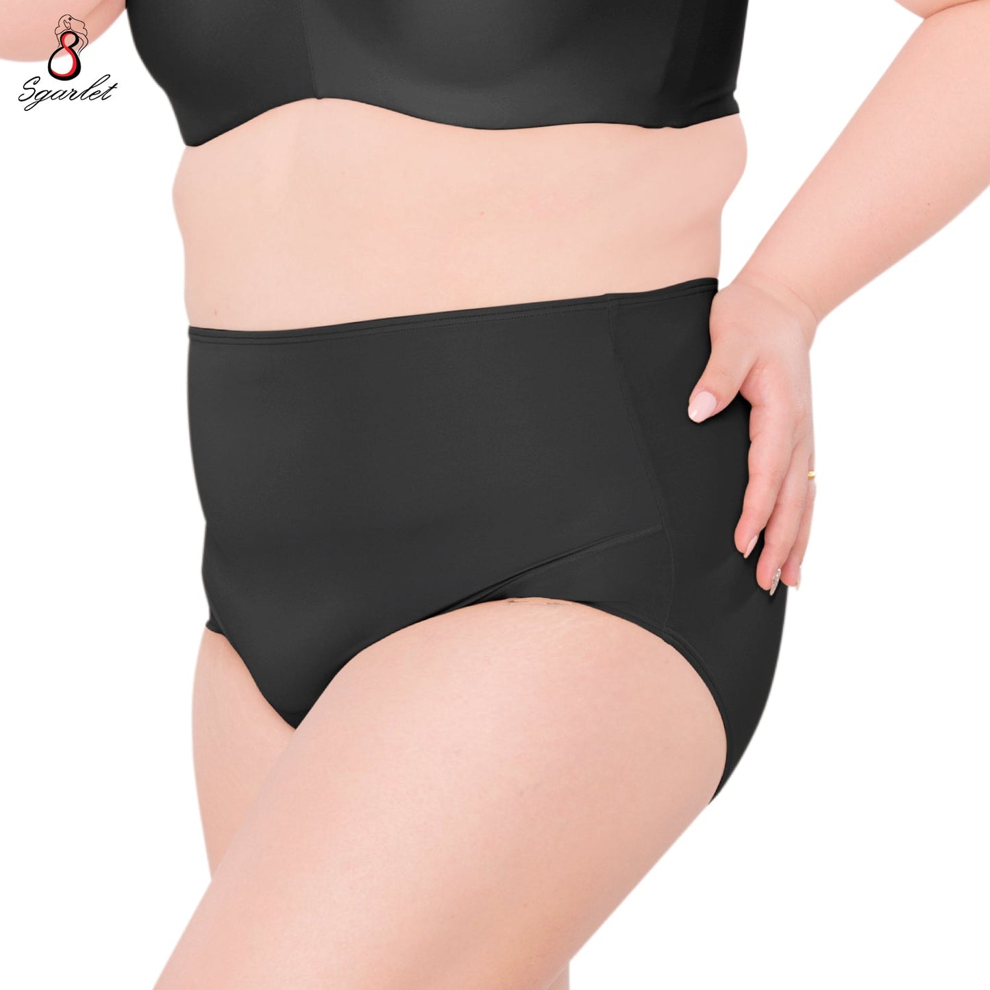 SGARLET PLUSSIZE Panties กางเกงใน เอวสูง สาวบอวบ ตัวเรียบ สีดำ สีเนื้อ รุ่น MB6002