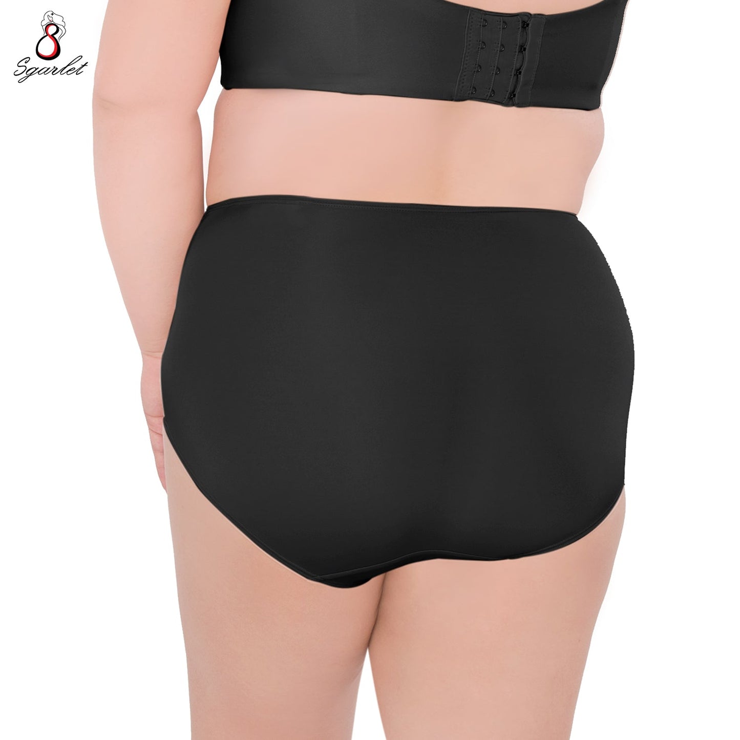 SGARLET PLUSSIZE Panties กางเกงใน เอวสูง สาวบอวบ ตัวเรียบ สีดำ สีเนื้อ รุ่น MB6002