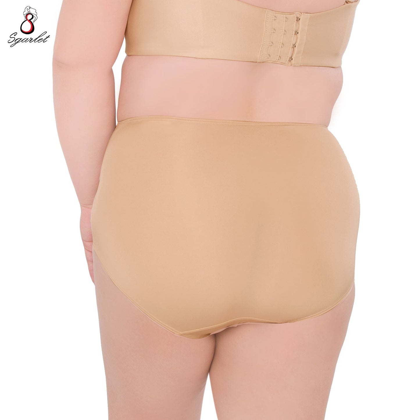 SGARLET PLUSSIZE Panties กางเกงใน เอวสูง สาวบอวบ ตัวเรียบ สีดำ สีเนื้อ รุ่น MB6002