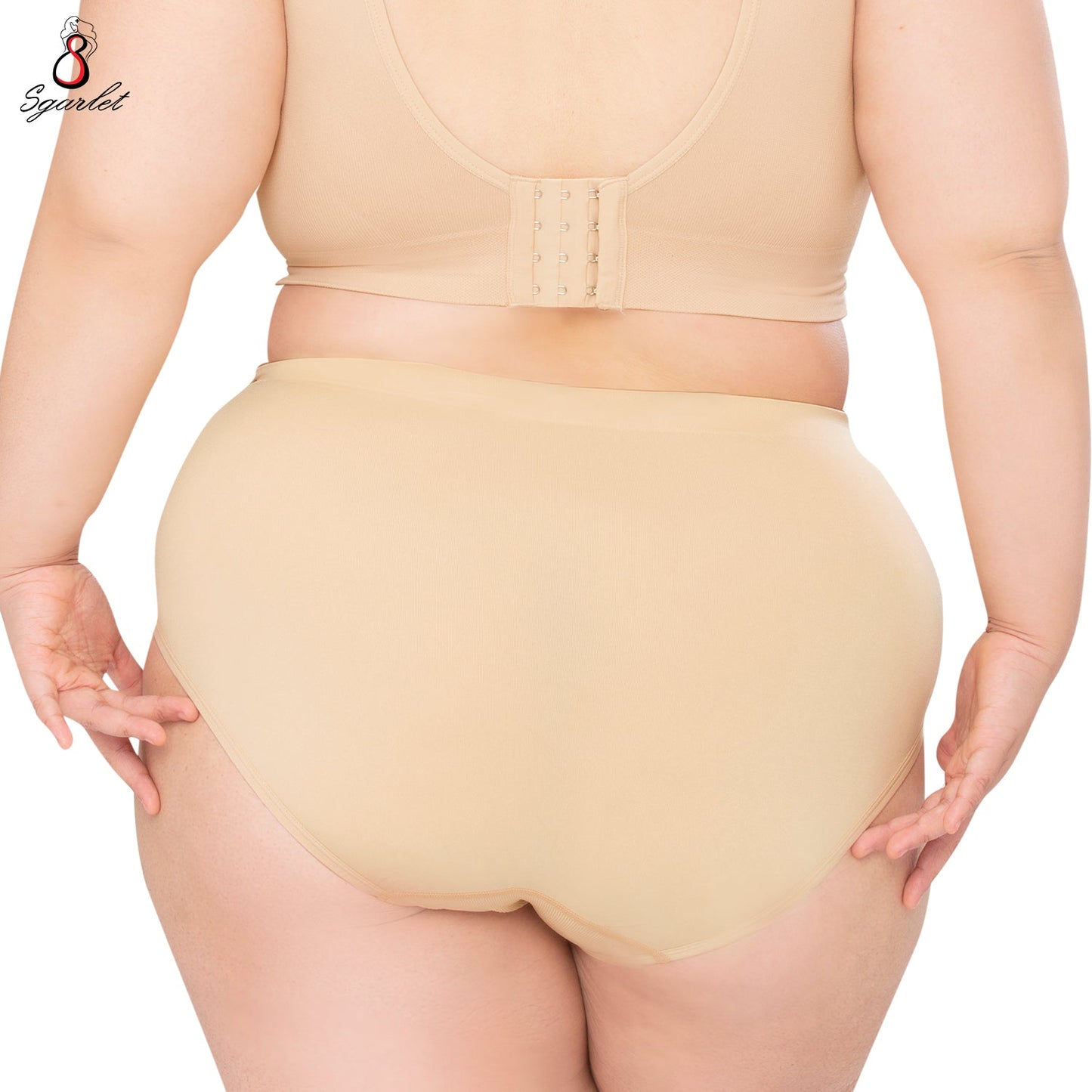 SGARLET PLUSSIZE Seamless panties กางเกงใน ไร้ตะเข็บ สาวอวบ ฟรีไซซ์ สีเนื้อ รุ่น MB6010