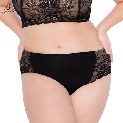 SGARLET PLUSSIZE Panties กางเกงใน สาวอวบ ลายลูกไม้ สีดำ สีเนื้อ สีแดง รุ่น MBU721