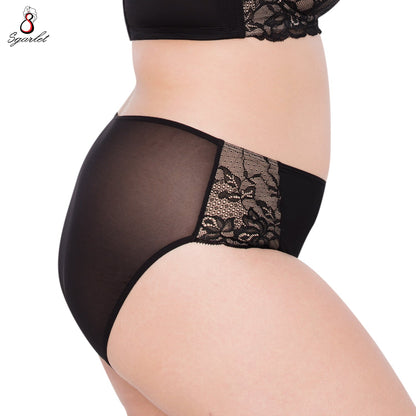 SGARLET PLUSSIZE Panties กางเกงใน สาวอวบ ลายลูกไม้ สีดำ สีเนื้อ สีแดง รุ่น MBU721