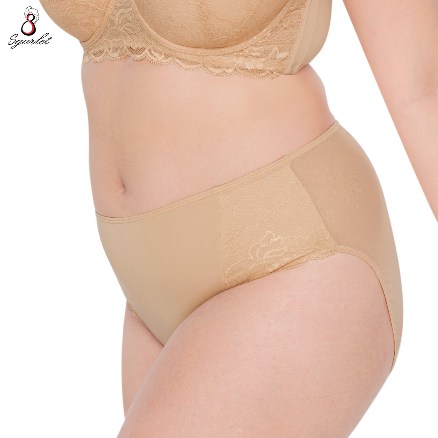 SGARLET PLUSSIZE Panties กางเกงใน สาวอวบ ลายลูกไม้ สีดำ สีเนื้อ สีแดง รุ่น MBU721