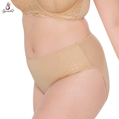 SGARLET PLUSSIZE Panties กางเกงใน สาวอวบ ลายลูกไม้ สีดำ สีเนื้อ สีแดง รุ่น MBU721