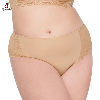 SGARLET PLUSSIZE Panties กางเกงใน สาวอวบ ลายลูกไม้ สีดำ สีเนื้อ สีแดง รุ่น MBU721