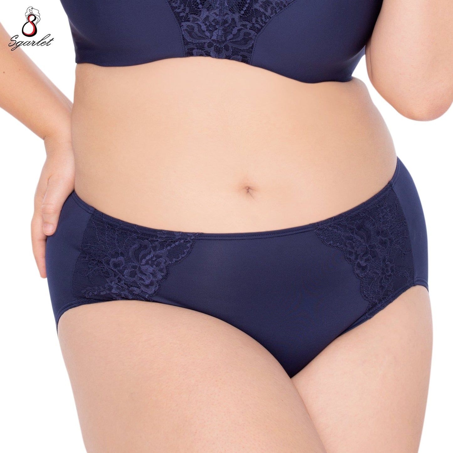 SGARLET PLUSSIZE Extra size panties กางเกงใน สาวอวบ ใหญ่พิเศษ ลายลูกไม้ สีน้ำเงิน สีเนื้อ รุ่น MBU724