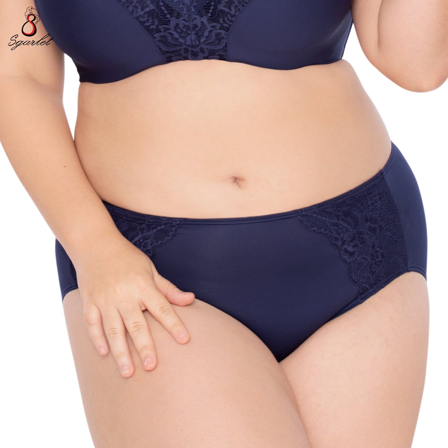 SGARLET PLUSSIZE Extra size panties กางเกงใน สาวอวบ ใหญ่พิเศษ ลายลูกไม้ สีน้ำเงิน สีเนื้อ รุ่น MBU724