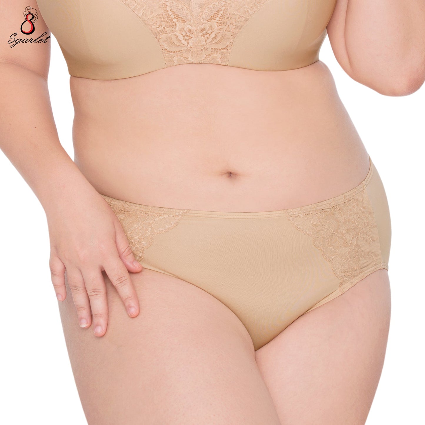 SGARLET PLUSSIZE Extra size panties กางเกงใน สาวอวบ ใหญ่พิเศษ ลายลูกไม้ สีน้ำเงิน สีเนื้อ รุ่น MBU724