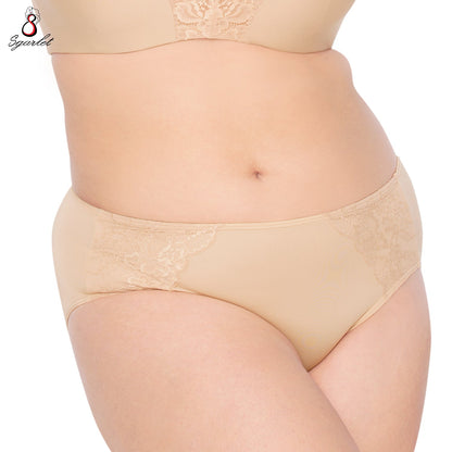 SGARLET PLUSSIZE Extra size panties กางเกงใน สาวอวบ ใหญ่พิเศษ ลายลูกไม้ สีน้ำเงิน สีเนื้อ รุ่น MBU724